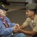 Marines greet WWII vet