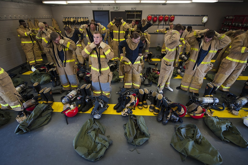 General shipboard firefighting training evolution