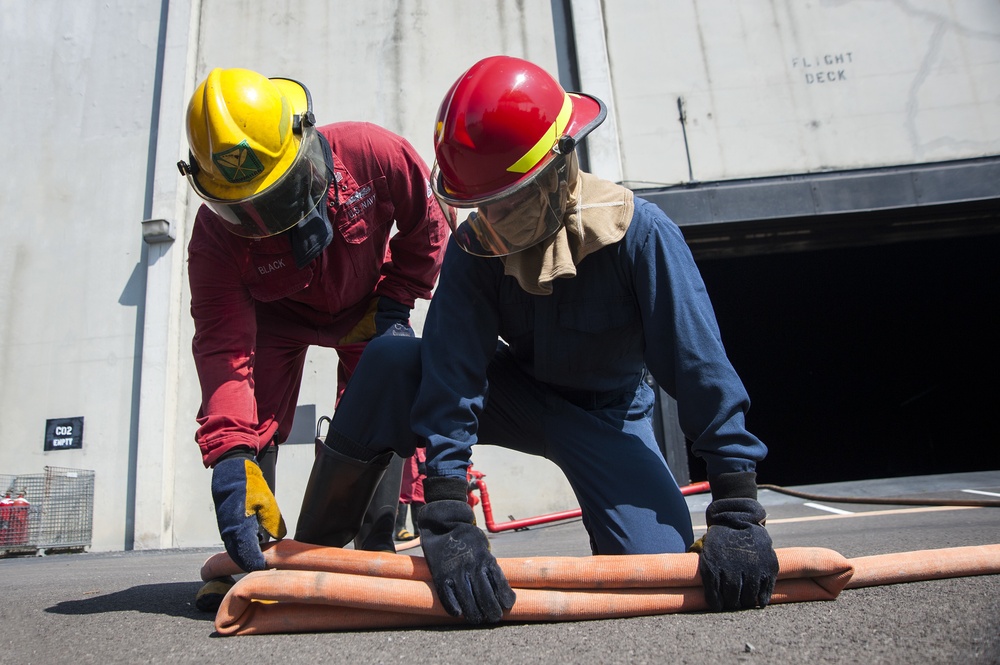 General shipboard firefighting training evolution