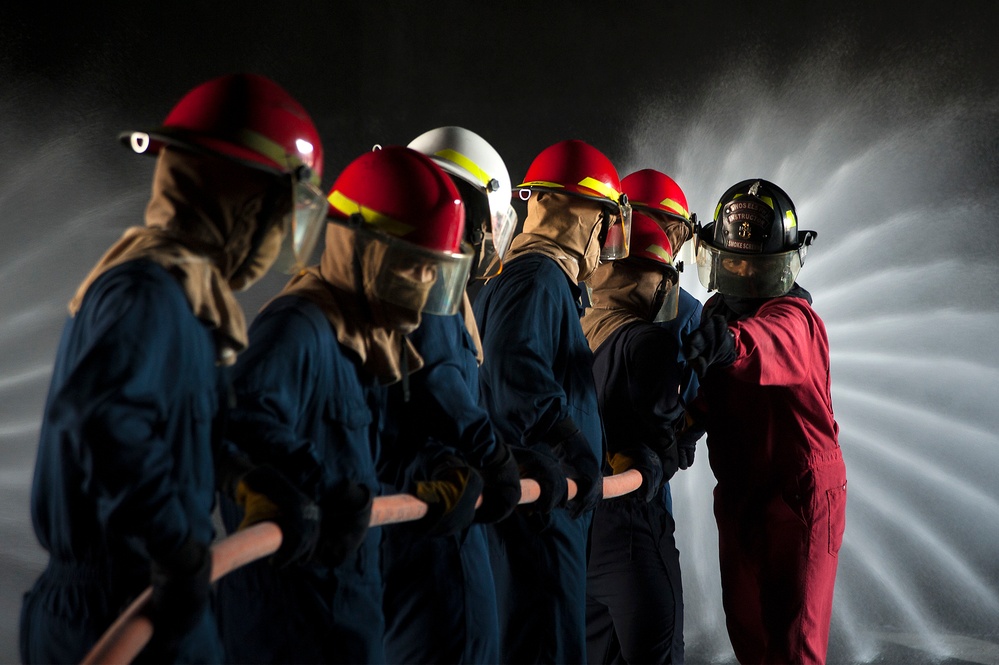 General shipboard firefighting training evolution