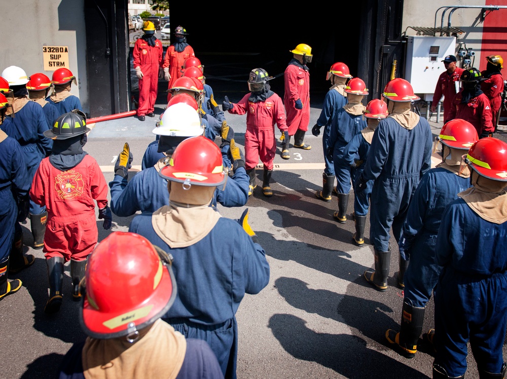 Firefighting evolution at Joint Base Pearl Harbor-Hickam