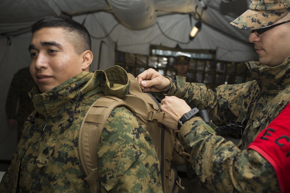 U.S. Marines and ROK Marines guard ECP