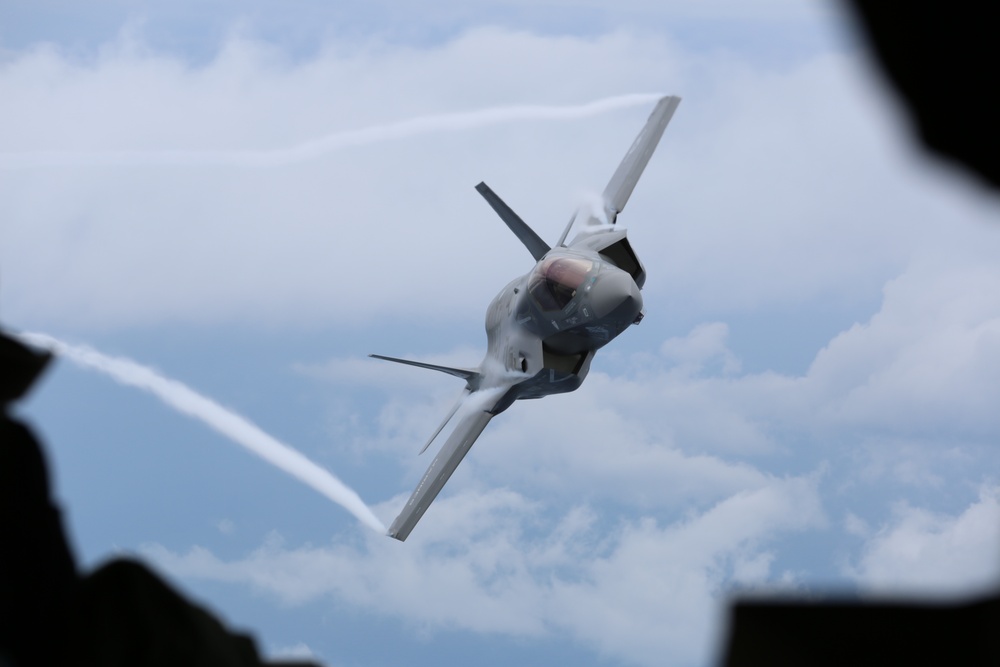 KC-130 performs mid-air refueling over Beaufort