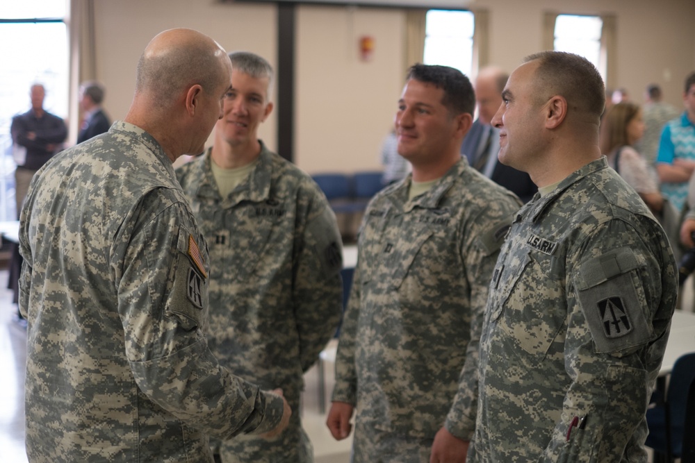 Welcoming a new brigade commander to the 76th Infantry Brigade Combat Team