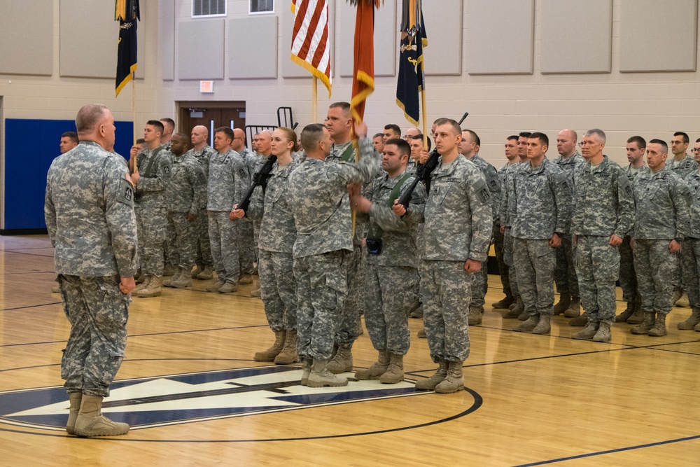 Welcoming a new brigade commander to the 76th Infantry Brigade Combat Team