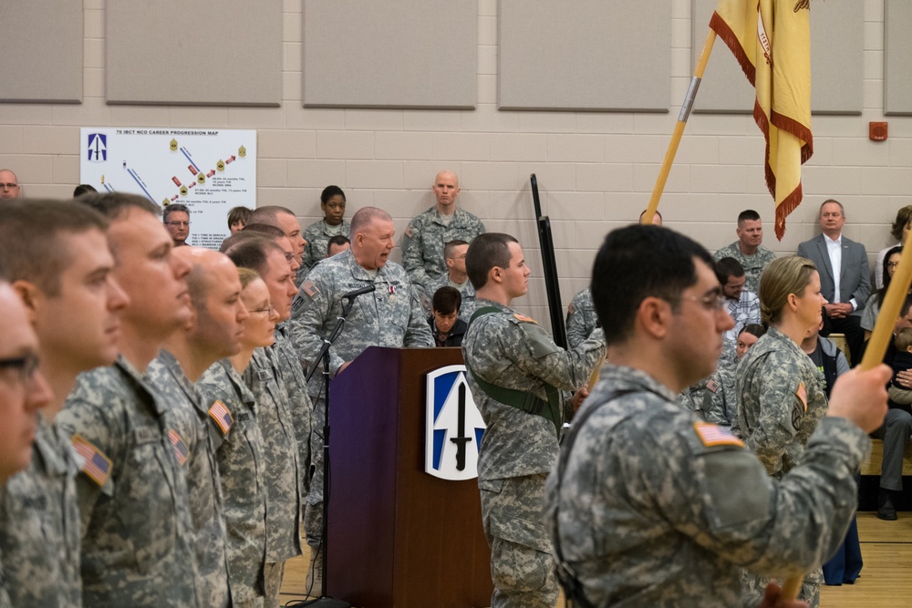 Welcoming a new brigade commander to the 76th Infantry Brigade Combat Team