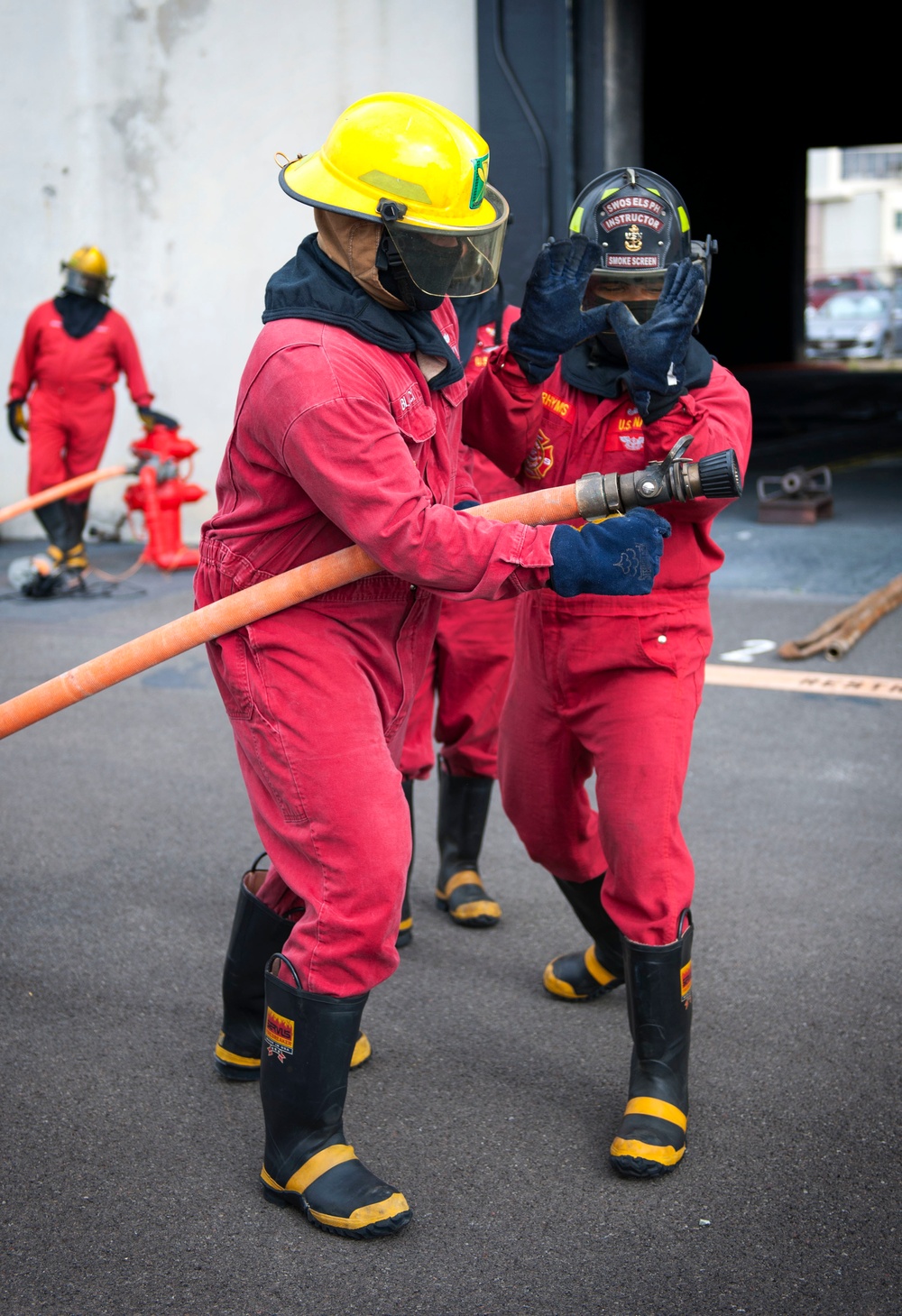 Flight deck firefighting training evolution at Joint Base Pearl Harbor-Hickam