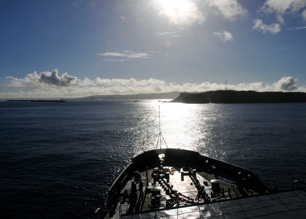 USS Emory S. Land arrives in Guam