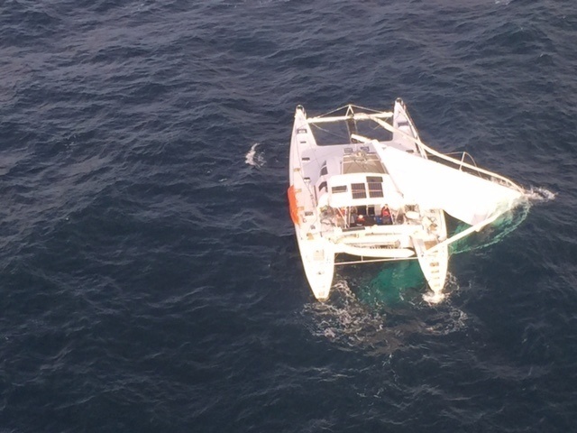 Coast Guard crews assist demasted sailboat near Florence, Oregon
