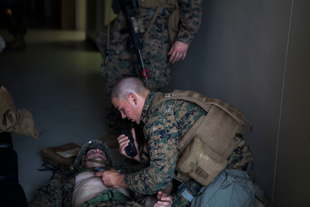 Corpsmen Providing First Aid