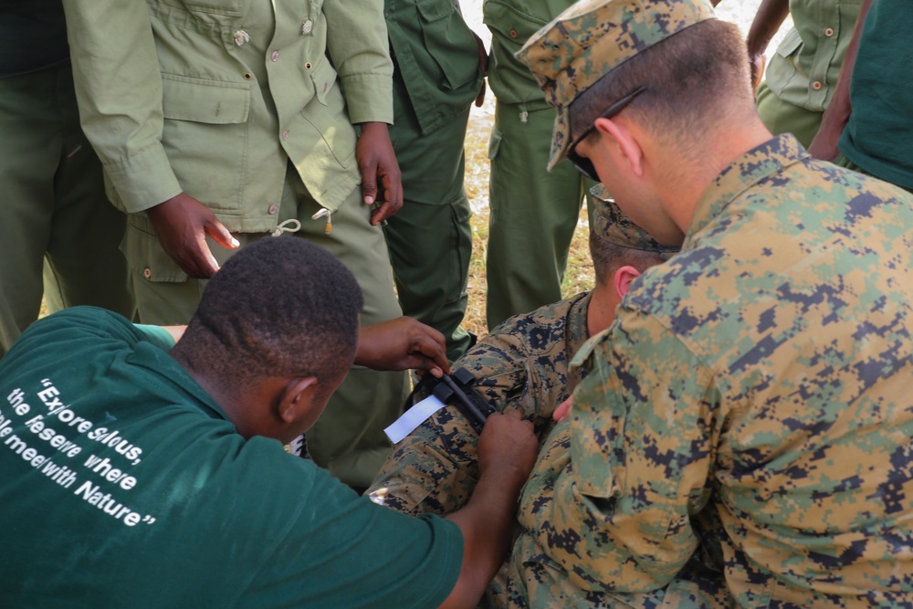 Save a Life: U.S. Marines, Tanzanian Park Rangers practice life-saving techniques