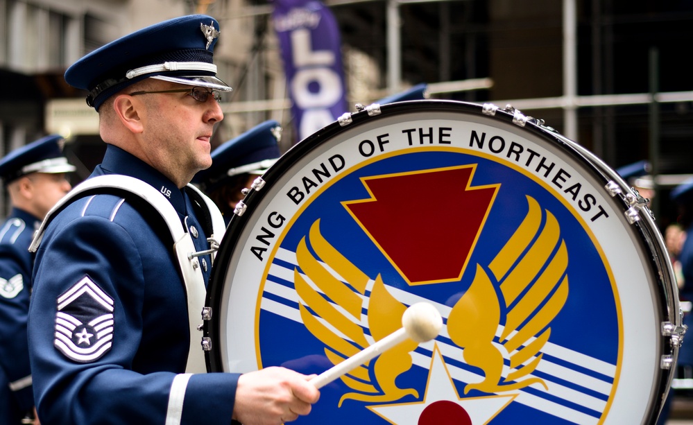 Air National Guard Band Airmen play in NYC St. Patrick's Day Parade