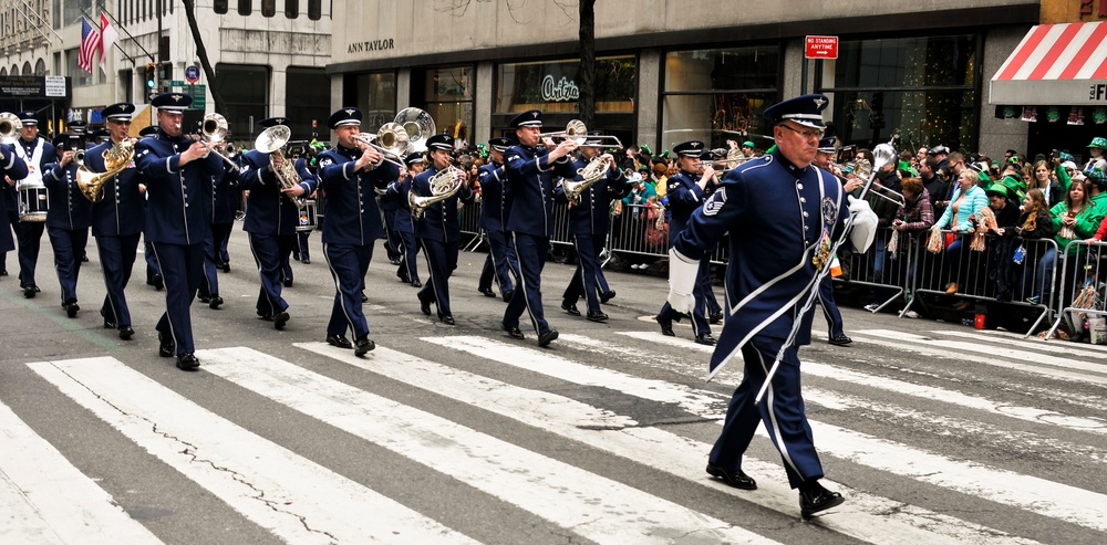 Air National Guard Band Airmen play in NYC St. Patrick's Day Parade