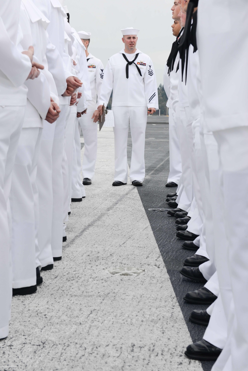 USS John C. Stennis dress white inspection