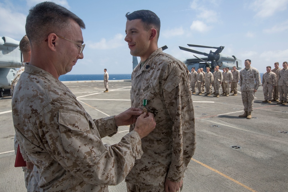 Marine Awarded Navy Commendation Medal