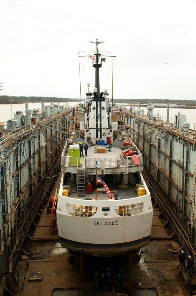 Coast Guard yard repairs Coast Guard Cutter Reliance