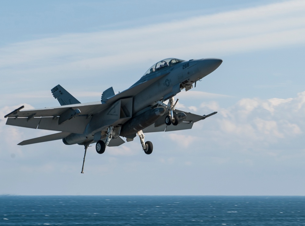 USS George H.W. Bush conducts training exercises in the Atlantic Ocean