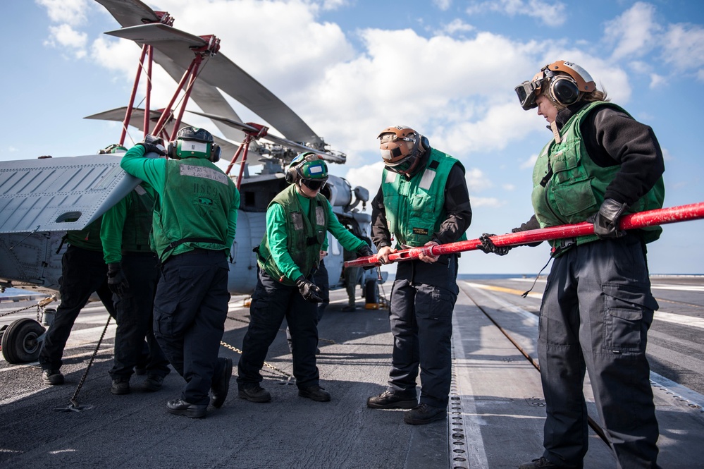 USS George H.W. Bush conducts training exercises in the Atlantic Ocean