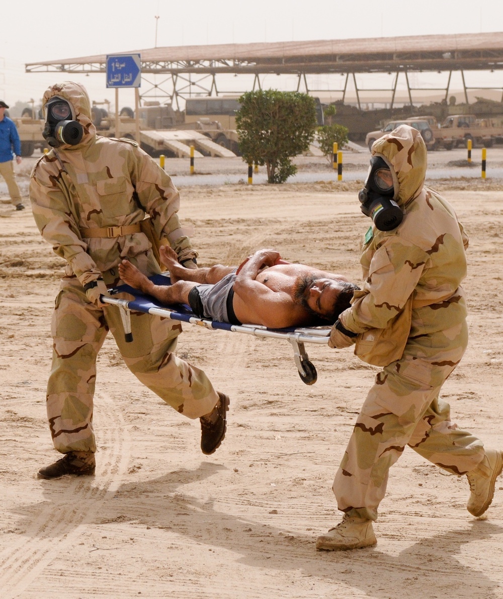 Simulated chemical warhead and mass casualty exercise at Eagle Resolve 2015