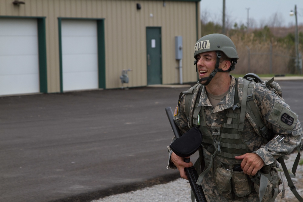All Smiles Finishing the Road March: 807th Medical Command 2015 Best Warrior Competition