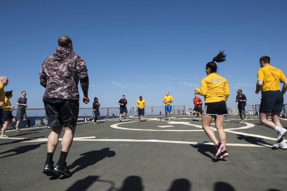 USS Laboon command physical training