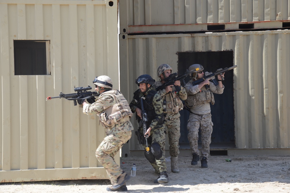 International forces simulate hostage rescue during Eagle Resolve 2015