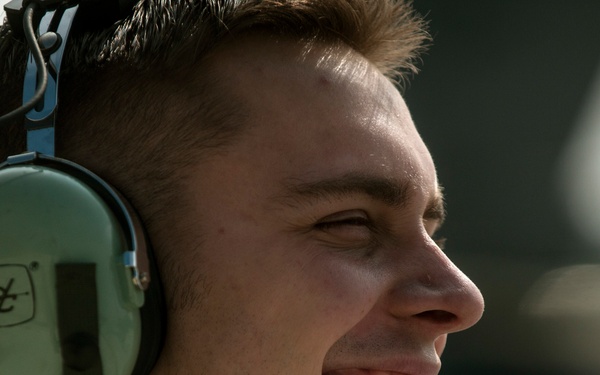 Airmen refuel F-16's during a hot pit refuel