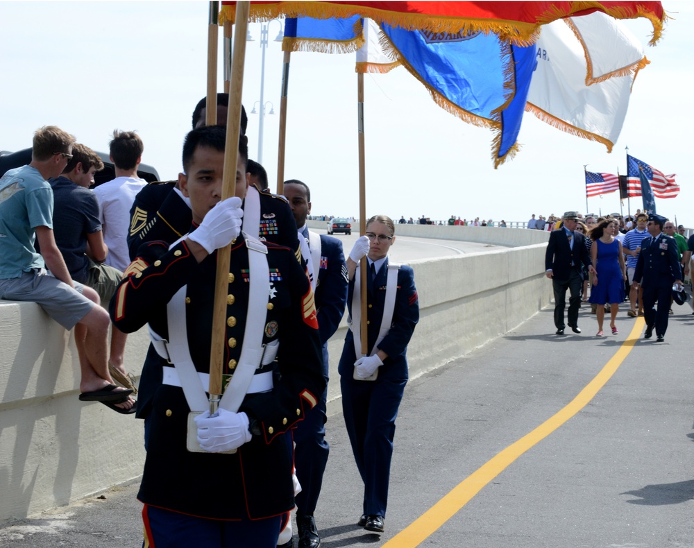 Coast Guard members dedicate Medal of Honor Bayway Bridge, St. Pete Beach, Fla.