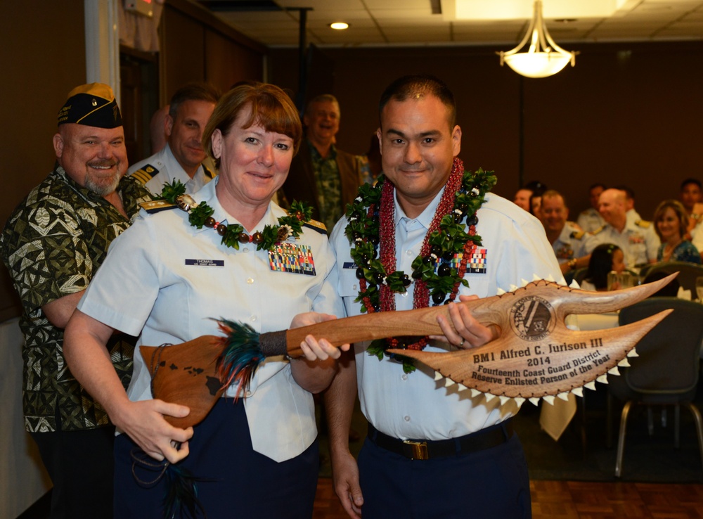 Coast Guardsman recognized as the 14th Coast Guard District's reserve enlisted person of the year