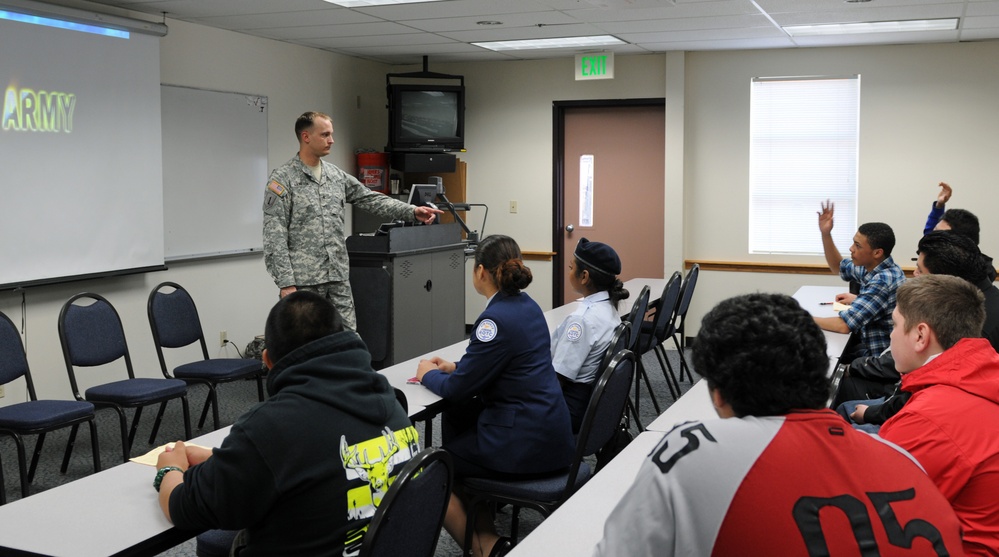 Soldiers share stories of success with students