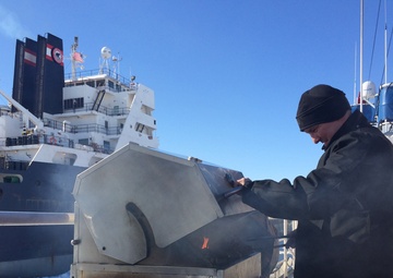 USCGC Katmai Bay barbecues while ice breaking
