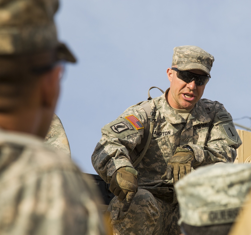 Soldiers assigned to 2nd Brigade Combat Team, 1st Infantry Division prepare for deployment in the Middle east