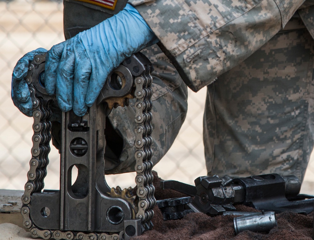 Soldiers assigned to 2nd Brigade Combat Team, 1st Infantry Division, prepare for deployment in the Middle East