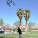 Col. Michael Scalise takes a swing at the Commander's Cup Golf Tournament aboard Marine Corps Logistics Base Barstow