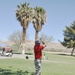 Brig. Gen. Edward D. Banta takes aim during the Commander's Cup Golf Tournament aboard MCLB Barstow