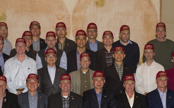 U.S. Marine Corps and ROK Marine Corps Leaders celebrate ending of CMCC CPX 15