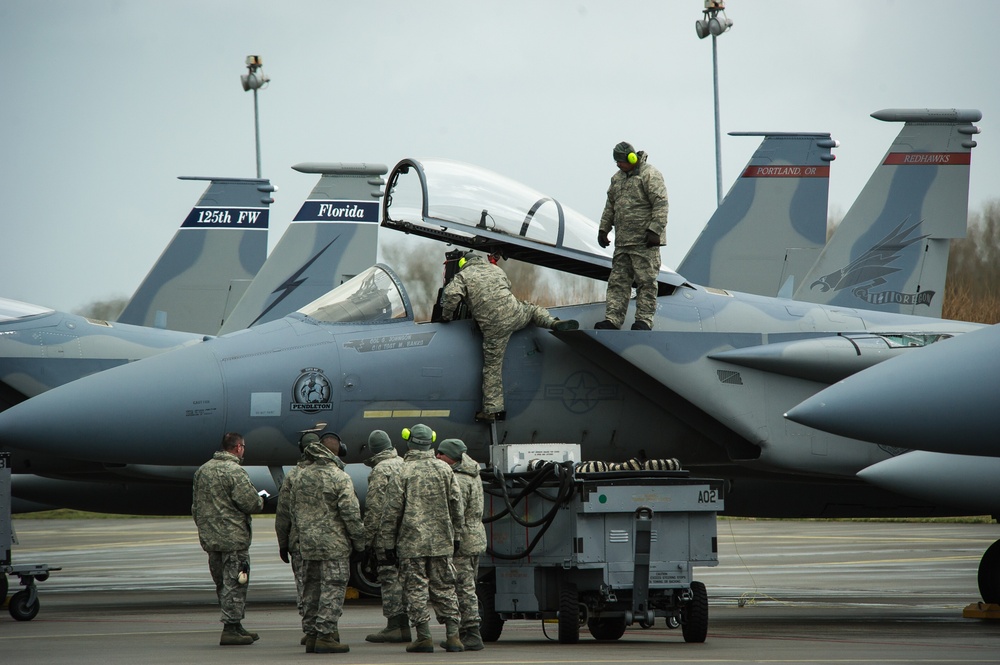 F-15C theater security package arrives in Europe