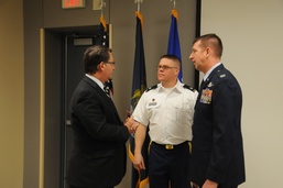 Sen. Peters meets the troops at the 110th Attack Wing