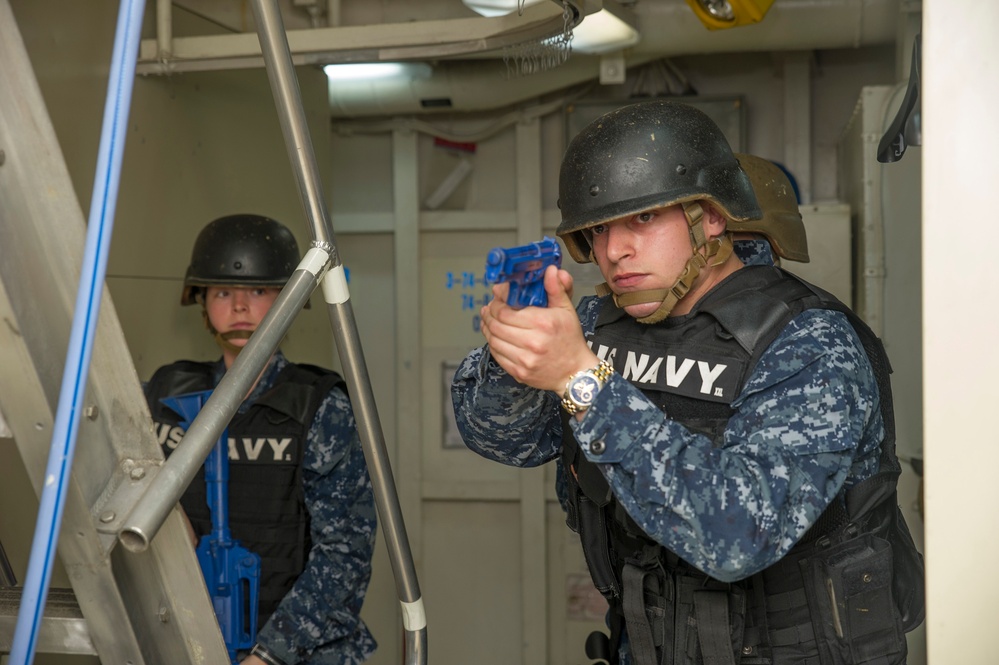 USS George Washington anti-terrorism training