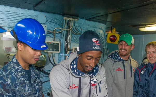 Rugby team visits USS George Washington
