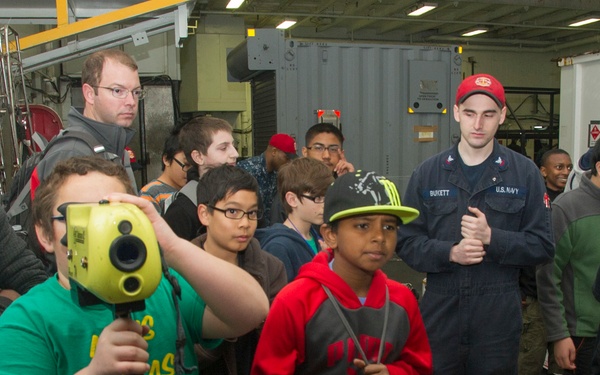 STEM students tour USS George Washington