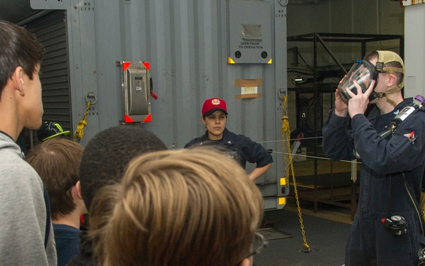 STEM students tour USS George Washington