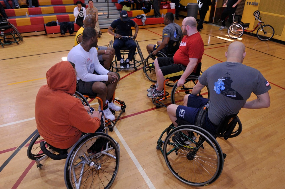Wheelchairs collide at exhibition basketball game held at Smith Gym