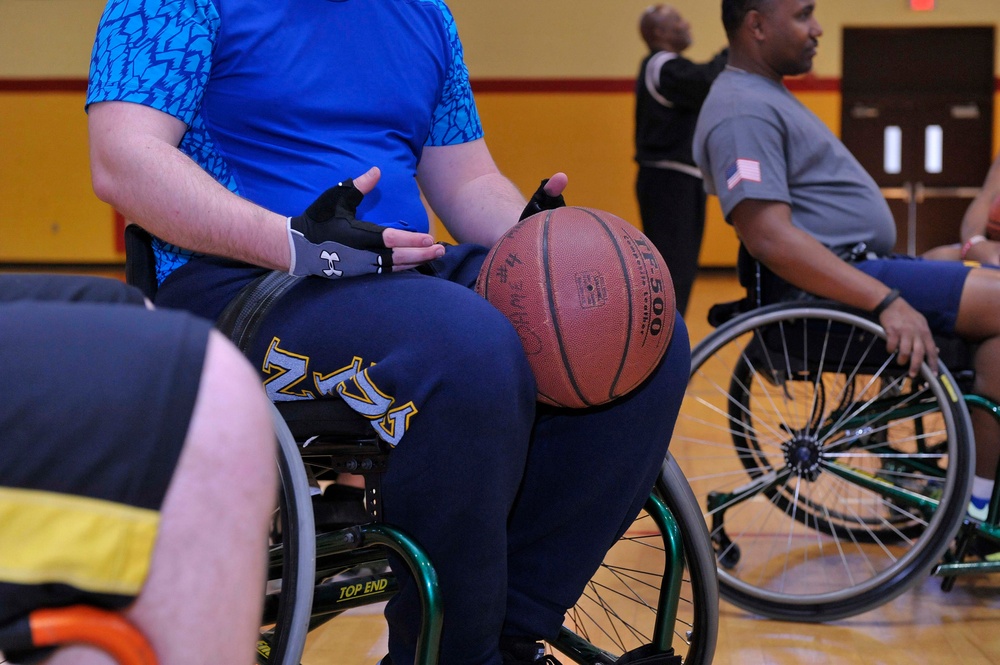 Wheelchairs collide at exhibition basketball game held at Smith Gym