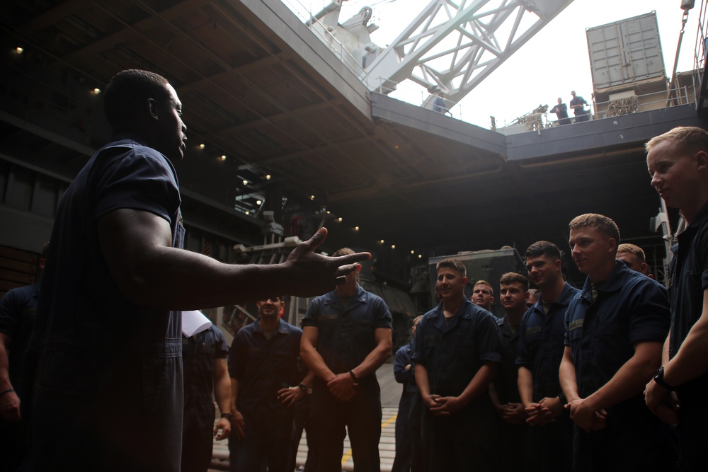 Promotion ceremony aboard the USS Fort McHenry