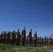 Marines stand in formation at Relief and Appointment ceremony