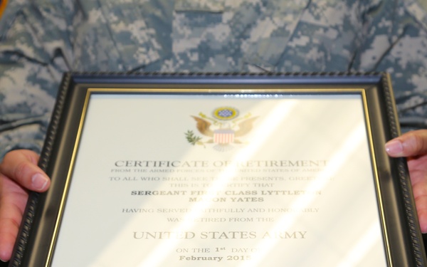 Sgt. 1st Class Lyttleton Yates Retirement Ceremony