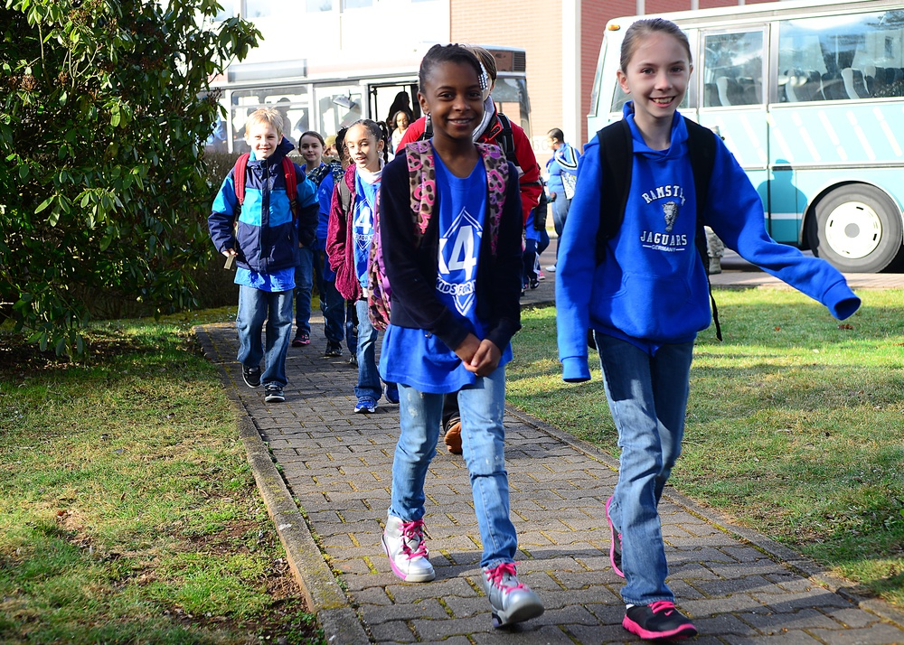 Ramstein youth walk in Airmen boots