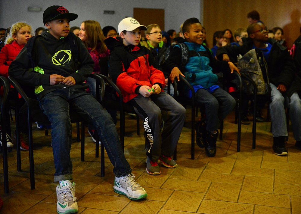 Ramstein youth walk in Airmen boots