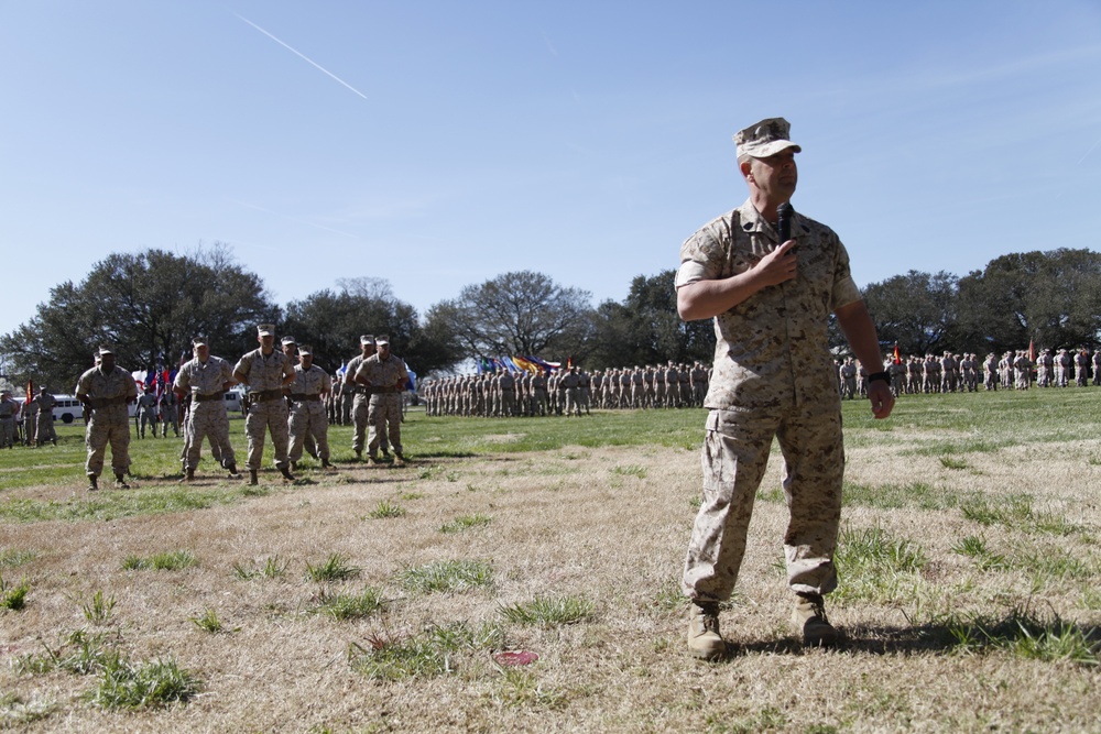 Marine Corps Security Force Regiment Sergeant Major Post and Relief Ceremony